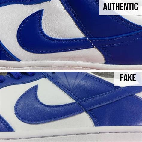 hoe zie je of nike dunks echt zijn|Nike dunks false symbols.